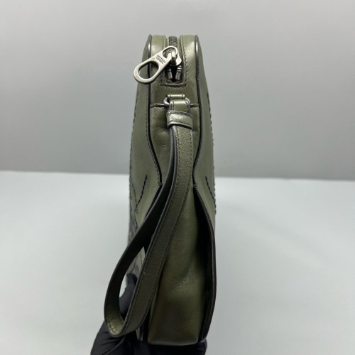 Bottega Veneta Clutch Nappa Lambskin Intrecciato Nappa Green Black Beige