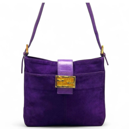 Fendi Baguette Suede Calfskin Purple