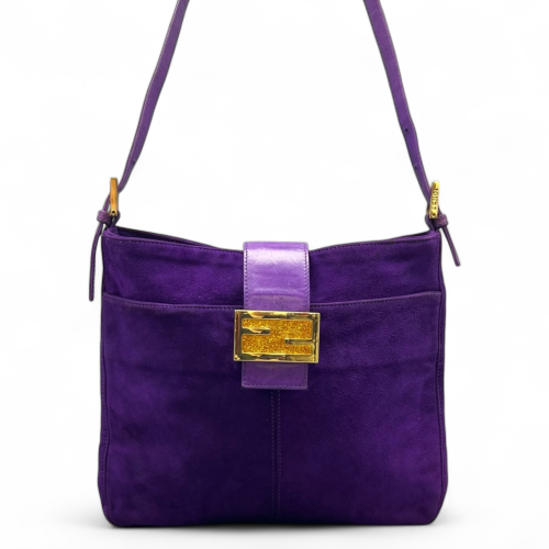 Fendi Baguette Suede Calfskin Purple