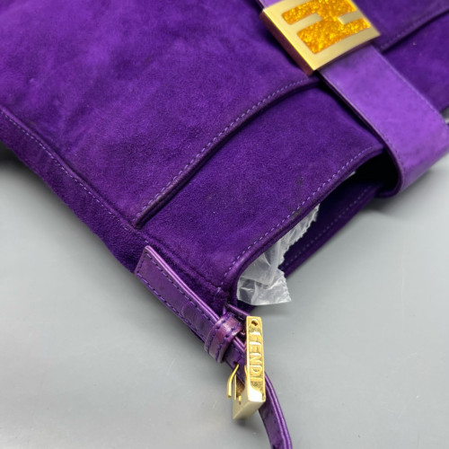 Fendi Baguette Suede Calfskin Purple