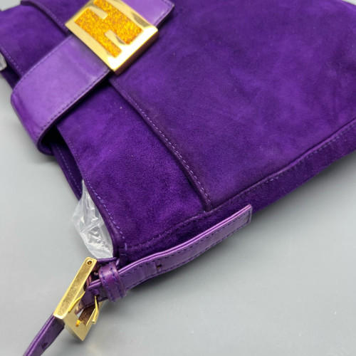 Fendi Baguette Suede Calfskin Purple