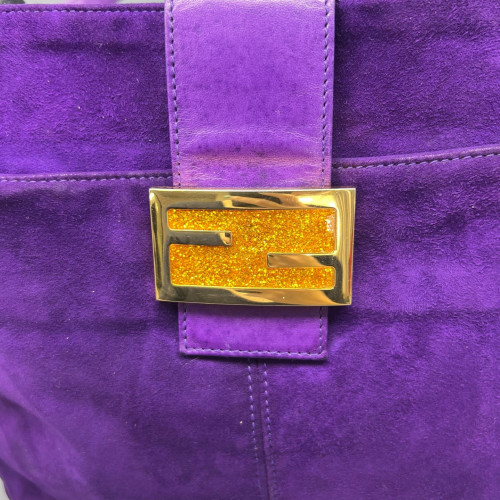 Fendi Baguette Suede Calfskin Purple