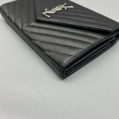Yves Saint Laurent Envelope Wallet On Chain Shiny Caviar Calfskin Black Yves Saint Laurent Envelope Wallet On Chain Shiny Caviar Calfskin Black