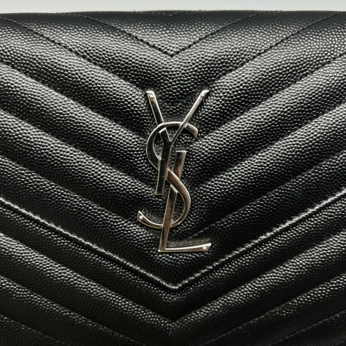 Yves Saint Laurent Envelope Wallet On Chain Shiny Caviar Calfskin Black Yves Saint Laurent Envelope Wallet On Chain Shiny Caviar Calfskin Black