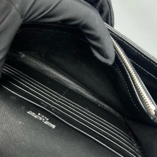 Yves Saint Laurent Envelope Wallet On Chain Shiny Caviar Calfskin Black Yves Saint Laurent Envelope Wallet On Chain Shiny Caviar Calfskin Black