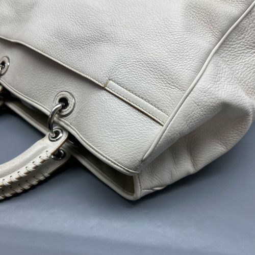 Dior Handbag Grained Calfskin White