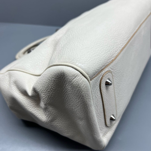 Dior Handbag Grained Calfskin White
