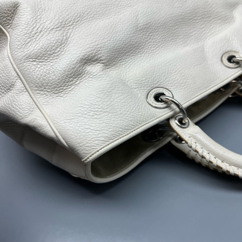 Dior Handbag Grained Calfskin White