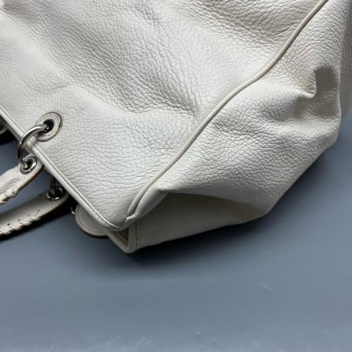 Dior Handbag Grained Calfskin White