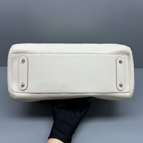 Dior Handbag Grained Calfskin White