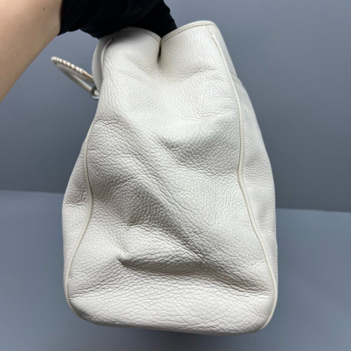 Dior Handbag Grained Calfskin White