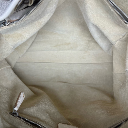 Dior Handbag Grained Calfskin White
