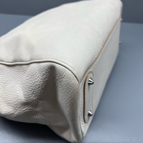Dior Handbag Grained Calfskin White