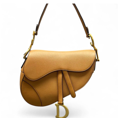 Dior Medium Saddle Bag Grained Calfskin Tan