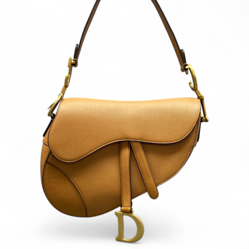 Dior Medium Saddle Bag Grained Calfskin Tan