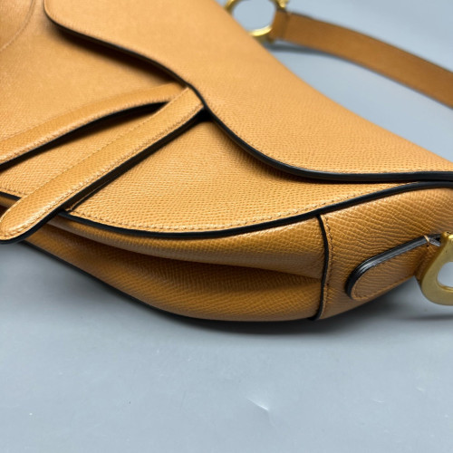Dior Medium Saddle Bag Grained Calfskin Tan