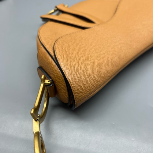 Dior Medium Saddle Bag Grained Calfskin Tan