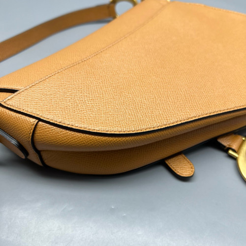 Dior Medium Saddle Bag Grained Calfskin Tan