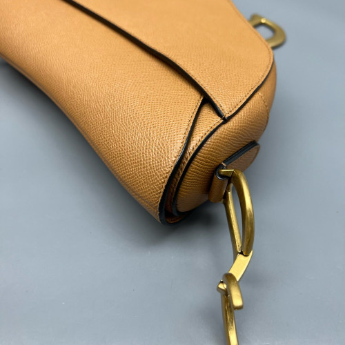 Dior Medium Saddle Bag Grained Calfskin Tan