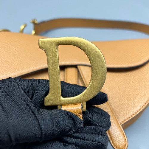Dior Medium Saddle Bag Grained Calfskin Tan