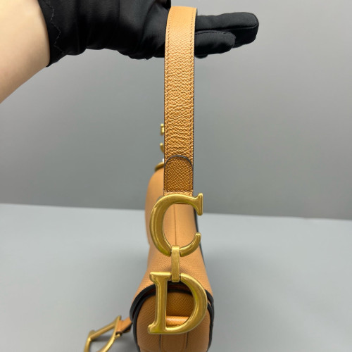 Dior Medium Saddle Bag Grained Calfskin Tan