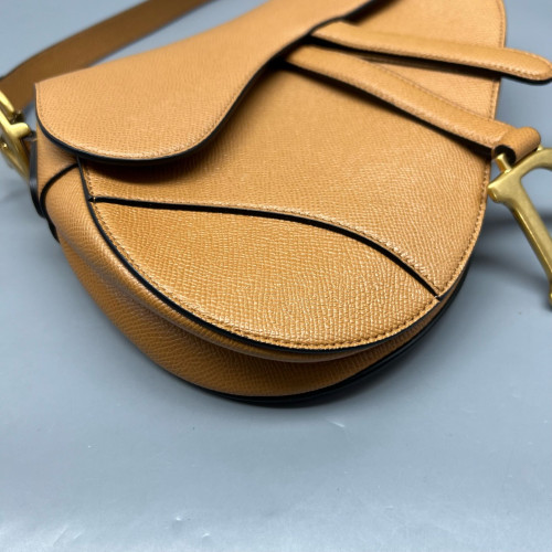 Dior Medium Saddle Bag Grained Calfskin Tan