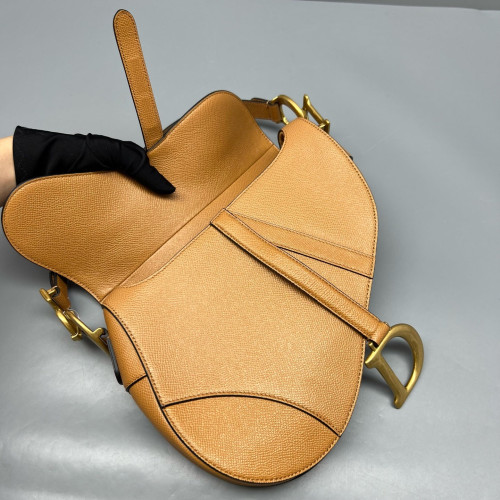 Dior Medium Saddle Bag Grained Calfskin Tan