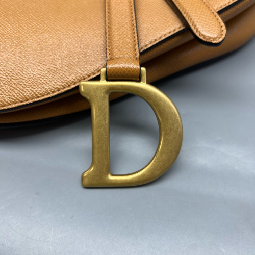 Dior Medium Saddle Bag Grained Calfskin Tan