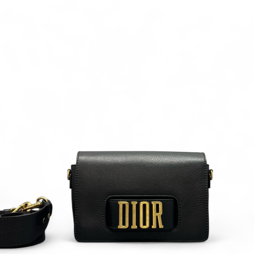 Dior Medium J'adior Chain Flap Grained Calfskin Black