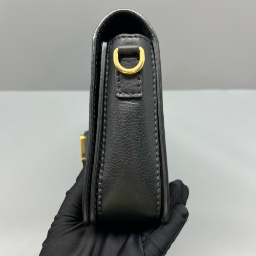 Dior Medium J'adior Chain Flap Grained Calfskin Black