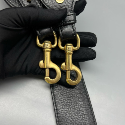 Dior Medium J'adior Chain Flap Grained Calfskin Black