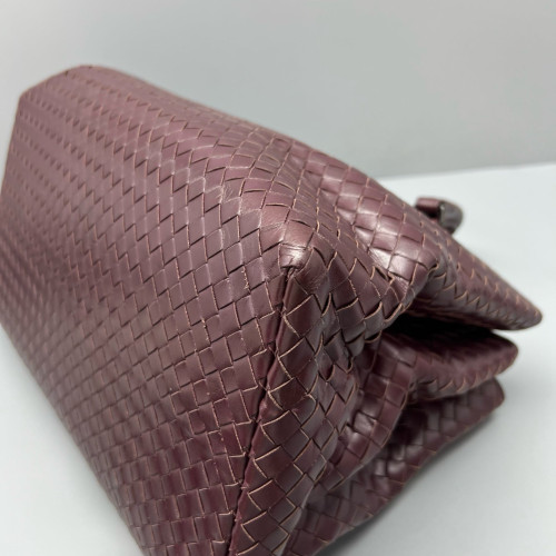 Bottega Veneta Large Roma Tote Bag Lambskin Intrecciato Nappa Burgundy