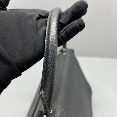 Celine Medium Trapeze Grained Calfskin Suede Black
