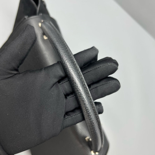 Celine Medium Trapeze Grained Calfskin Suede Black