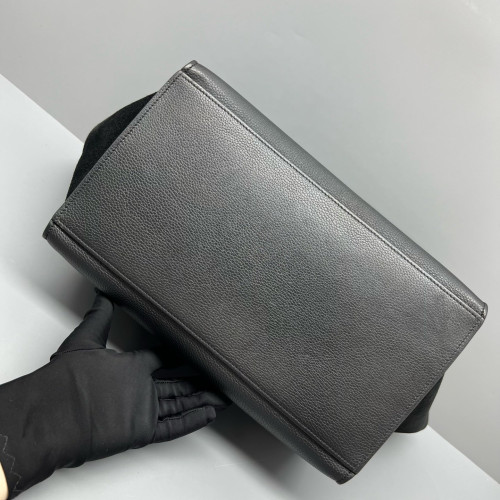 Celine Medium Trapeze Grained Calfskin Suede Black