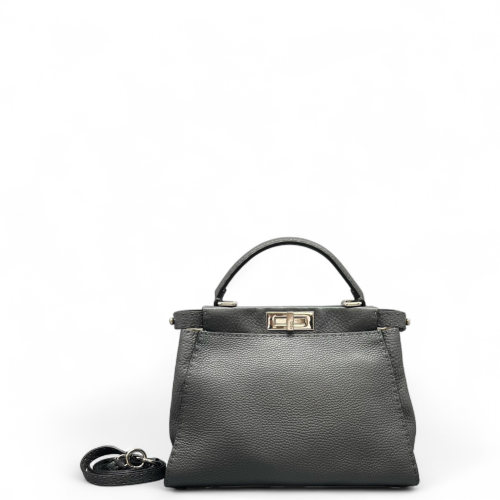 Fendi Peekaboo Iconic Medium Grained Calfskin Dark Grey Fendi Peekaboo Iconic Medium Grained Calfskin Dark Grey
