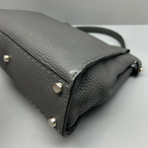 Fendi Peekaboo Iconic Medium Grained Calfskin Dark Grey Fendi Peekaboo Iconic Medium Grained Calfskin Dark Grey