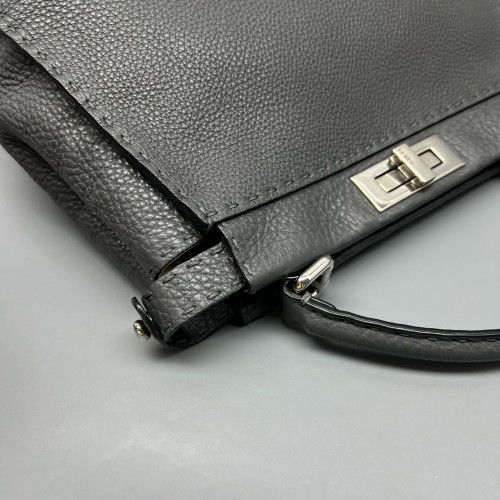 Fendi Peekaboo Iconic Medium Grained Calfskin Dark Grey Fendi Peekaboo Iconic Medium Grained Calfskin Dark Grey