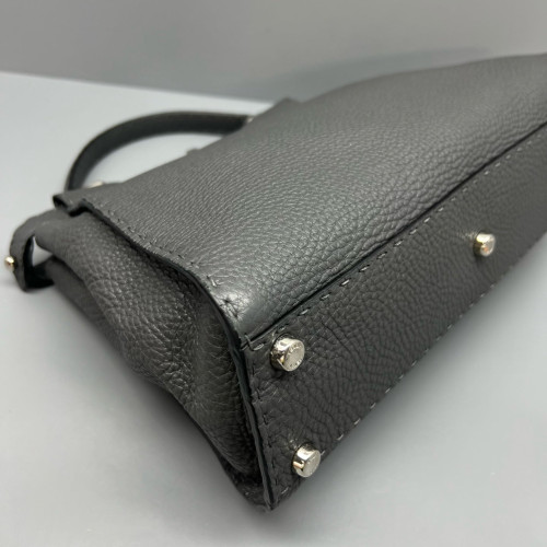 Fendi Peekaboo Iconic Medium Grained Calfskin Dark Grey Fendi Peekaboo Iconic Medium Grained Calfskin Dark Grey