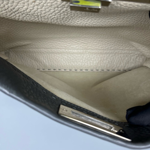 Fendi Peekaboo Iconic Medium Grained Calfskin Dark Grey Fendi Peekaboo Iconic Medium Grained Calfskin Dark Grey
