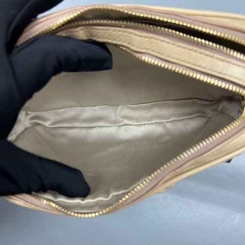 Miu Miu Small Camera Case Crumpled Lambskin Natural Tan Miu Miu Small Camera Case Crumpled Lambskin Natural Tan