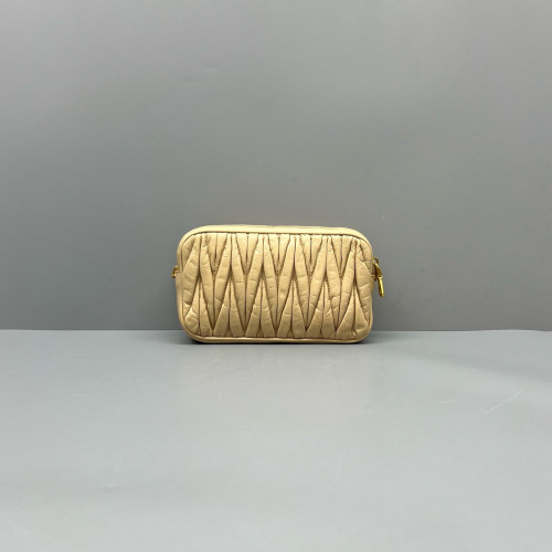 Miu Miu Small Camera Case Crumpled Lambskin Natural Tan Miu Miu Small Camera Case Crumpled Lambskin Natural Tan