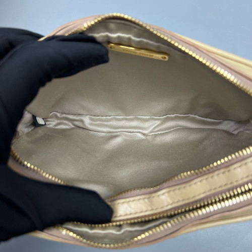 Miu Miu Small Camera Case Crumpled Lambskin Natural Tan Miu Miu Small Camera Case Crumpled Lambskin Natural Tan