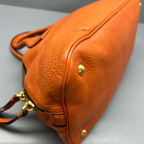Miu Miu Bowling Bag Grained Calfskin Orange Miu Miu Bowling Bag Grained Calfskin Orange