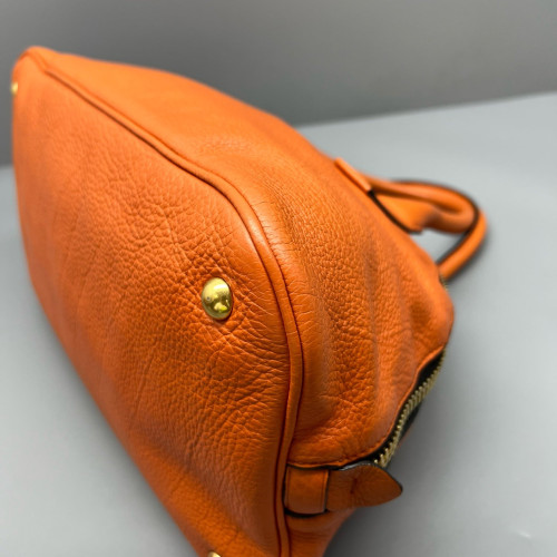 Miu Miu Bowling Bag Grained Calfskin Orange Miu Miu Bowling Bag Grained Calfskin Orange