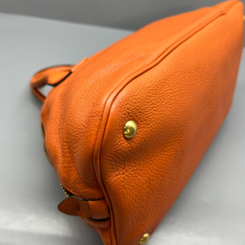 Miu Miu Bowling Bag Grained Calfskin Orange Miu Miu Bowling Bag Grained Calfskin Orange