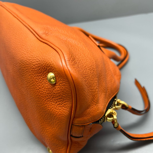 Miu Miu Bowling Bag Grained Calfskin Orange Miu Miu Bowling Bag Grained Calfskin Orange