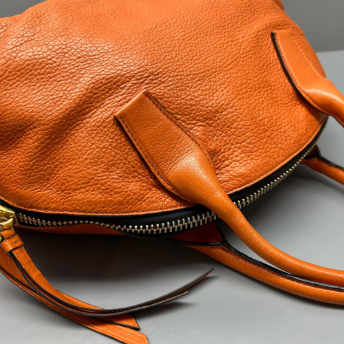 Miu Miu Bowling Bag Grained Calfskin Orange Miu Miu Bowling Bag Grained Calfskin Orange
