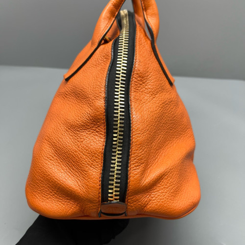Miu Miu Bowling Bag Grained Calfskin Orange Miu Miu Bowling Bag Grained Calfskin Orange