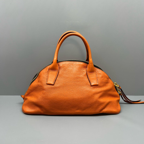 Miu Miu Bowling Bag Grained Calfskin Orange Miu Miu Bowling Bag Grained Calfskin Orange